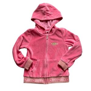 Juicy Couture Pink‎ Vintage Y2K Velour Girls Hoodie, 4T